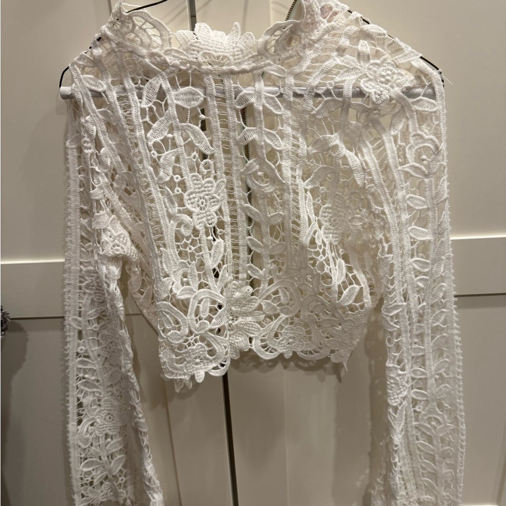Elegant White Lace Top PRICES are negotiable